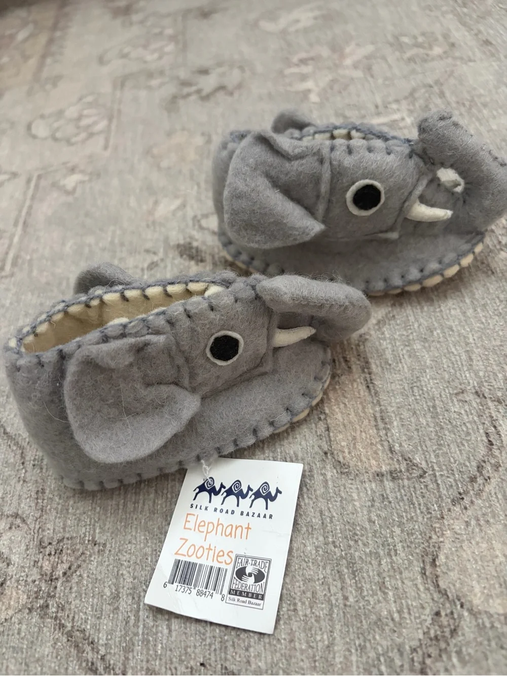 Elephant Baby Zooties - Gray infant booties 0-12 months. NWT.